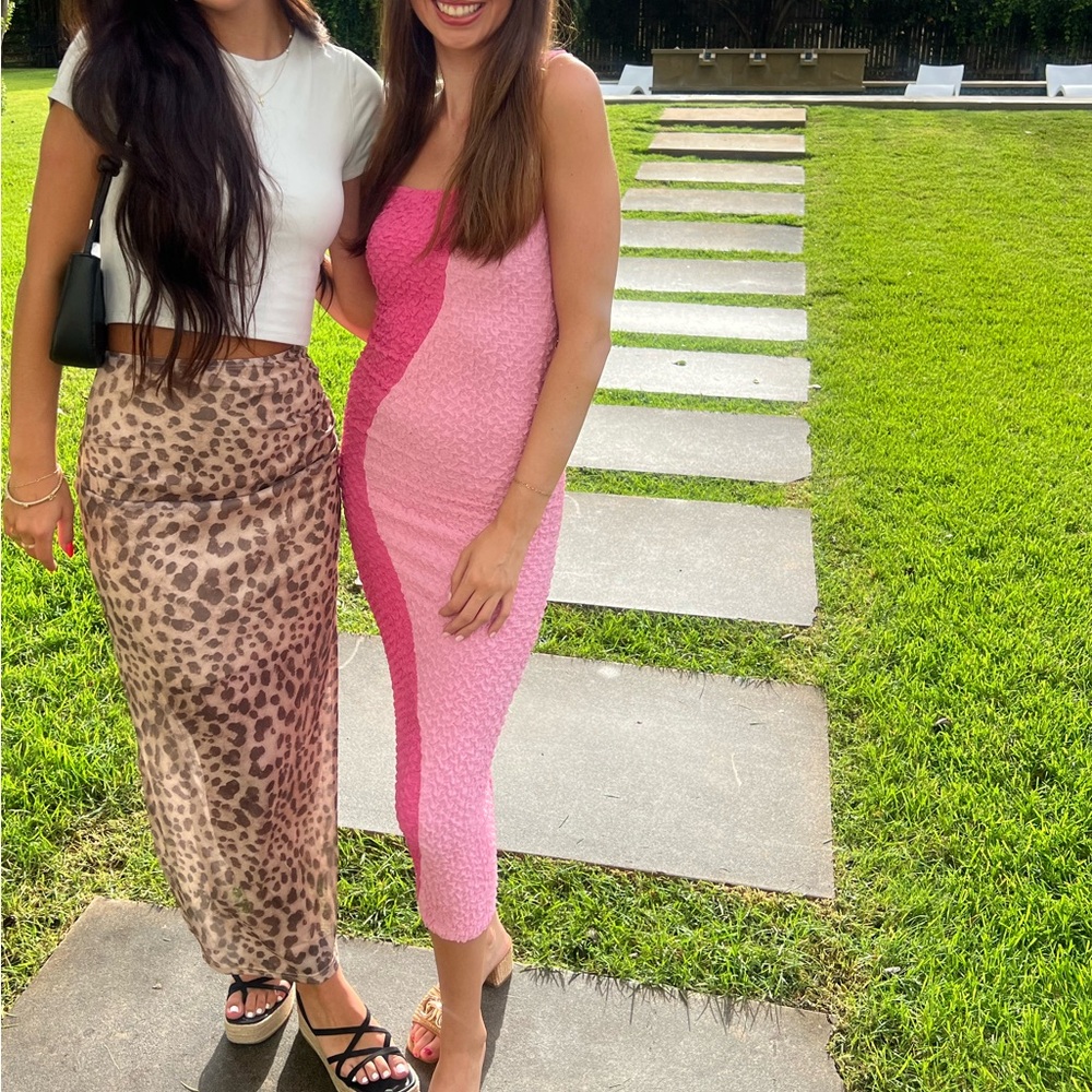 Pink midi dress